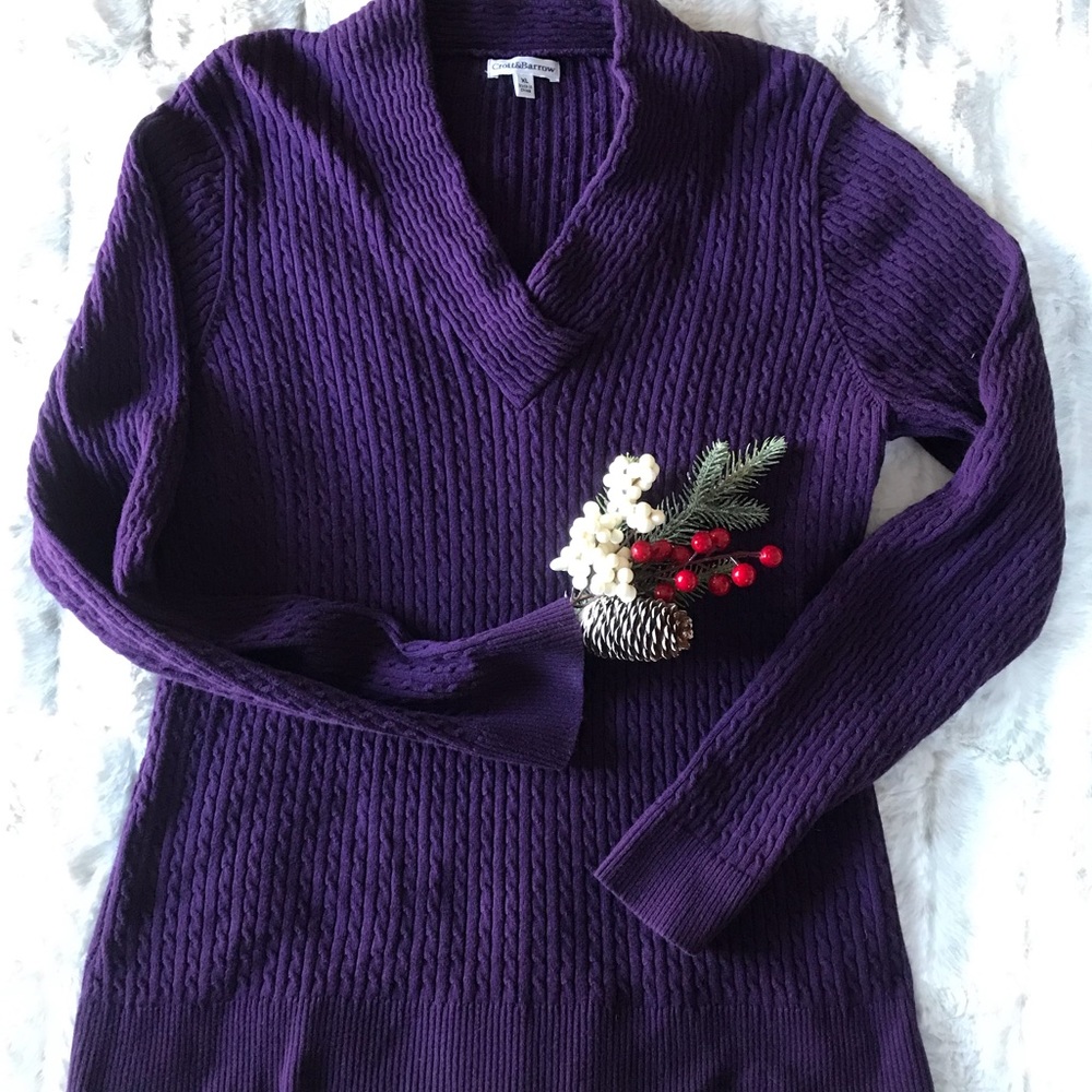 💕 Croft & Barrow, XL, Sweater, Plum Color 💕